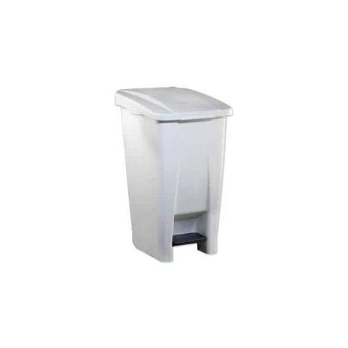 cubo selectivo 60l c/ruedas y pedal blanco