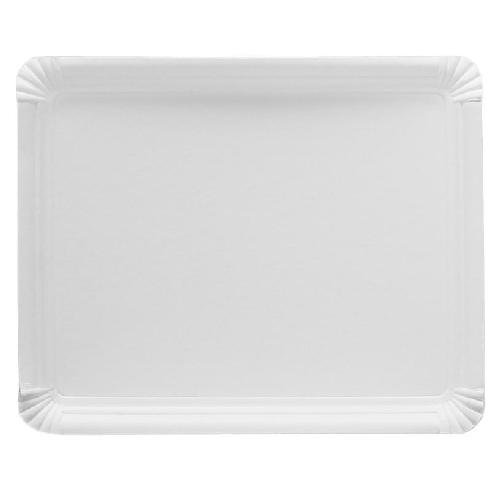 paq. 2 bandeja carton blanco c/blonda 22x28cm