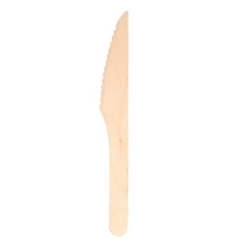 paq. 100 makan cuchillo 16cm madera natural