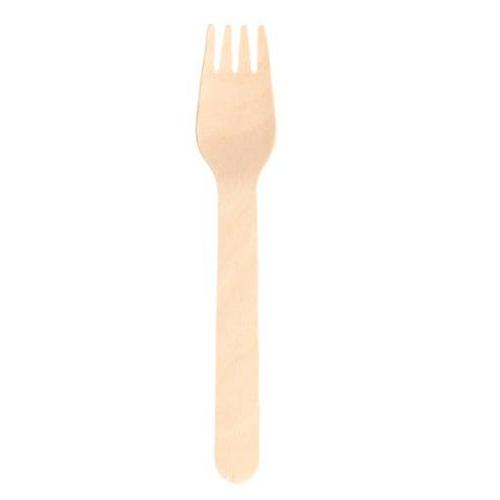 paq. 100 makan tenedor 15.5cm madera natural