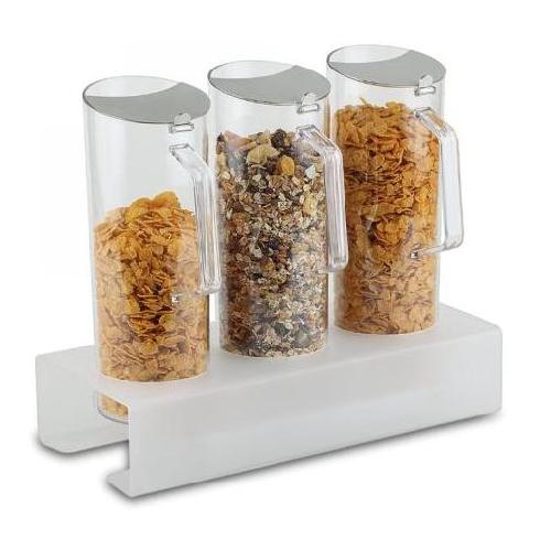 soporte + 3 jarras dispensador cereales h32.5cm