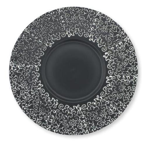 plato show c/borde floreado negro 30.5cm